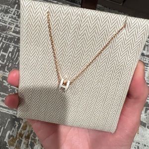 Hermes Brand New Rose Gold White Mini Pop H Necklace
